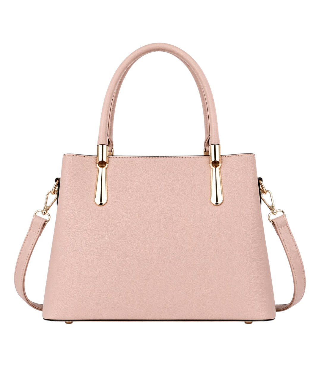Baglex Beige Structured Tote Handbag Front View with Gold Hardware
