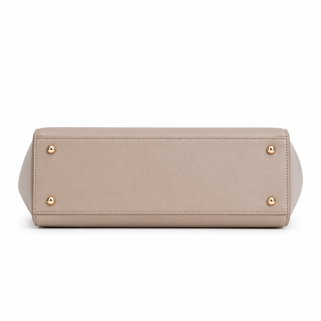 Baglex Beige Structured Tote Handbag with Dual Handles