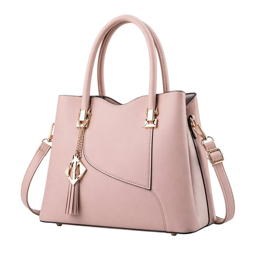 Baglex Blush Pink Structured Tote Handbag with Shoulder Strap