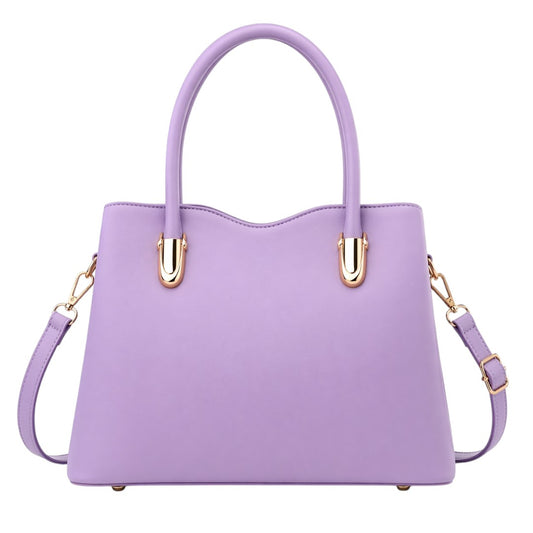 Baglex Lavender Structured Tote Handbag with Shoulder Strap