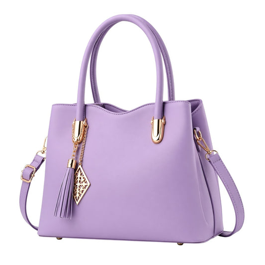 Baglex Lavender Structured Tote Handbag with Shoulder Strap